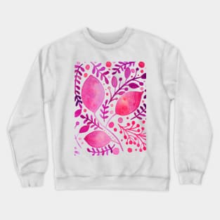 Pink and purple watercolor leaves Crewneck Sweatshirt